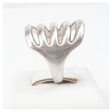 Vintage Sterling Silver Ring - Five-Bar Openwork Top, Size 7.25