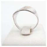 Vintage Sterling Silver Ring - Five-Bar Openwork Top, Size 7.25