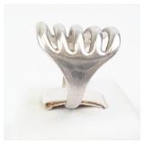 Vintage Sterling Silver Ring - Five-Bar Openwork Top, Size 7.25