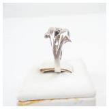 Sterling Silver Three Dolphin Swirl Ring - Size 6.5