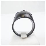 Large Skull Ring with Gold Tone Teeth - Base Metal, Size 13
