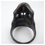 Large Skull Ring with Gold Tone Teeth - Base Metal, Size 13
