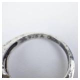 Sterling Silver Black Onyx & Marcasite Ring - Size Five