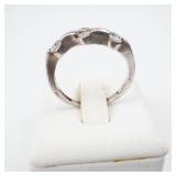Sterling Silver 3 Stone CZ Ring - Size 7