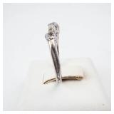 Sterling Silver 3 Stone CZ Ring - Size 7