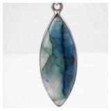 Blue Quartz Drop Earrings - Navette-Shaped Teardrop with Silver-Tone Bezel