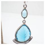 Deep Blue Topaz Sterling Silver Teardrop Earrings
