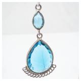 Deep Blue Topaz Sterling Silver Teardrop Earrings