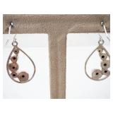 Turquoise Style Cabochon Teardrop Earrings in Silver - Dangle Style