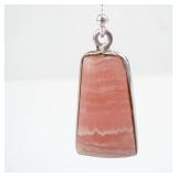 Rhodochrosite Sterling Silver Bezel-Set Drop Earrings