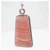 Rhodochrosite Sterling Silver Bezel-Set Drop Earrings