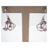 Pink Topaz Sterling Silver Drop Earrings
