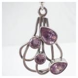 Pink Topaz Sterling Silver Drop Earrings