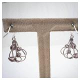 Pink Topaz Sterling Silver Drop Earrings