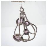 Pink Topaz Sterling Silver Drop Earrings