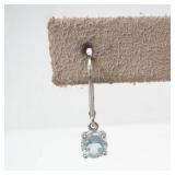 Sterling Silver Aquamarine & Teardrop Drop Earrings - 925