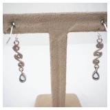 Sterling Silver Aquamarine Drop Earrings with Spiral Design