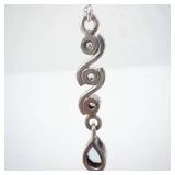 Sterling Silver Aquamarine Drop Earrings with Spiral Design