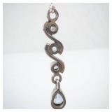 Sterling Silver Aquamarine Drop Earrings with Spiral Design