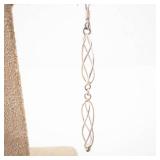Sterling Silver Dangle Earrings 925 - Twisted Ribbon Design
