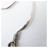 Sterling Silver Dangle Earrings 925 - Twisted Ribbon Design