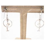 Sterling Silvers Hoop Earrings with Fish/Dolphin Pendant