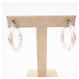 Sterling Silver Rope Hoop Earrings - Twisted Wire Hoops