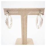 Sterling Silver Rope Hoop Earrings - Twisted Wire Hoops