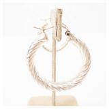 Sterling Silver Rope Hoop Earrings - Twisted Wire Hoops