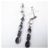NF Sterling Silver Marcasite Drop Earrings