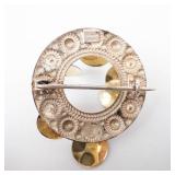 Vintage 835 Silver Solje Brooch Norway with Gold Discs