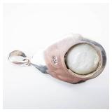 Mabe Pearl Sterling Silver Pendant - Floral Bezel