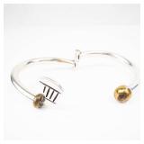 SUPER UNIQUE Navika 925 Sterling Silver Bracelet with Gold-Tone Ball Accent - 26.55 g