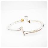 SUPER UNIQUE Navika 925 Sterling Silver Bracelet with Gold-Tone Ball Accent - 26.55 g