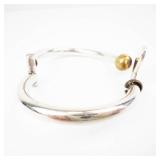 SUPER UNIQUE Navika 925 Sterling Silver Bracelet with Gold-Tone Ball Accent - 26.55 g
