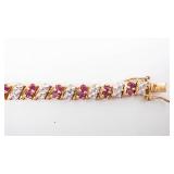Ross-Simons Ruby Vermeil Bracelet - 18.3g, 7.5in