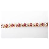 Ross-Simons Ruby Vermeil Bracelet - 18.3g, 7.5in