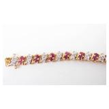 Ross-Simons Ruby Vermeil Bracelet - 18.3g, 7.5in