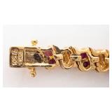 Ross-Simons Ruby Vermeil Bracelet - 18.3g, 7.5in
