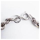Sterling Silver Rope Chain Bracelet - 925 Stamp , 8"