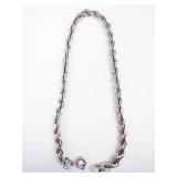 Sterling Silver Rope Chain Bracelet - 925 Stamp , 8"
