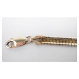 Italy 925 Sterling Silver Weave Bracelet - Tri-Tone Center Panel, Lobster Clasp. 7"