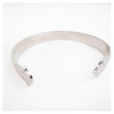 Engraved Open Cuff Bracelet with Floral Motif XL Loose Fit