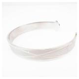 Engraved Open Cuff Bracelet with Floral Motif XL Loose Fit