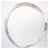 Sterling Silver 925 Italy Two-Tone Cleopatra-Style Collar Necklace - 16"