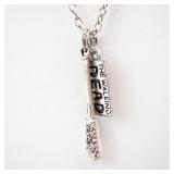 The Walking Dead Pendant Necklace - Silver-Tone Chain with Dual Charms