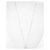 CZ Halo Pendant Necklace with Round Center Stone - 18 Inch Chain