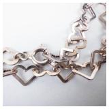 MILOR Sterling Silver Heart Link Chain Necklace - 20 Inches