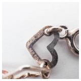 MILOR Sterling Silver Heart Link Chain Necklace - 20 Inches