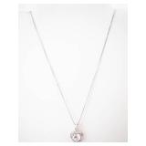 IBB Gorgeous Sterling Silver Halo Pendant Necklace with CZ Round Center Stone - 925